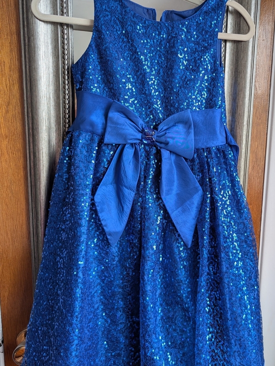 Bloome de Jeune Fille Other - Sparkling Royal Blue Sequin Party Dress with Bow